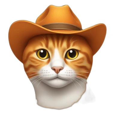 orange cat in the cowboy hat sticker