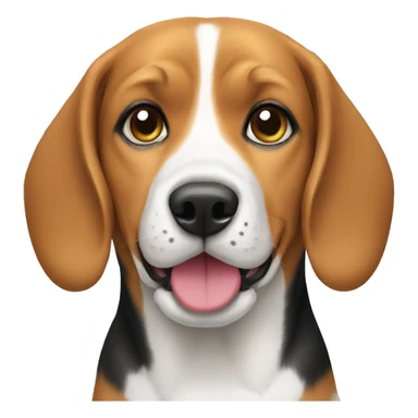beagle dog with girl sticker
