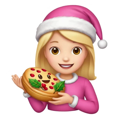 Chrismas cute pink emojis food sticker