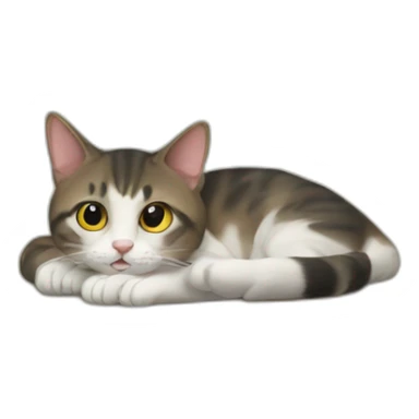 A cat under a table sticker