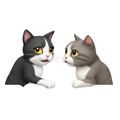two cat, fight sticker
