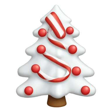 White Christmas tree with red candy canes  sticker