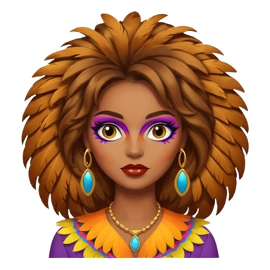 Retro 70s woman face sticker