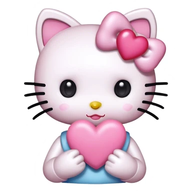 hello kitty with heart sticker