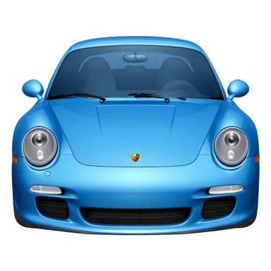 2004 blue porsche carrera with eyes on windshield sticker