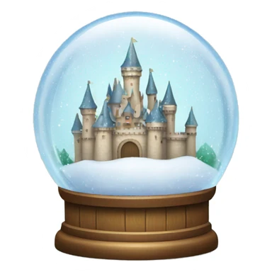 Sparkly snow globe with a castle sticker