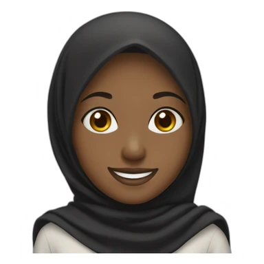 Black hijab girl smiling sticker