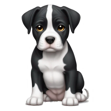Black and white English staffordshire puppy full body sticker