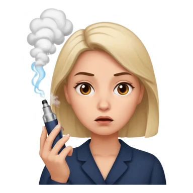 person getting anxious because she cannot smoke the vape sticker
