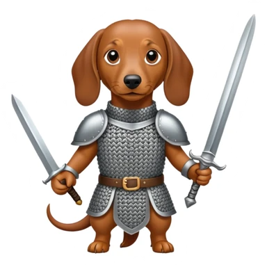 A dachshund with a sword  sticker