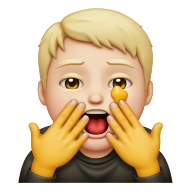 Emoji choking it self with hands sticker