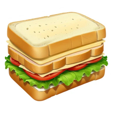 sandwich with white bread, thin sliced chicken, provolone cheese and lettuce. sticker