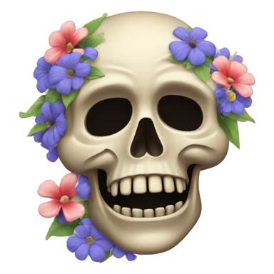 Totenkopf mit Blumen  sticker