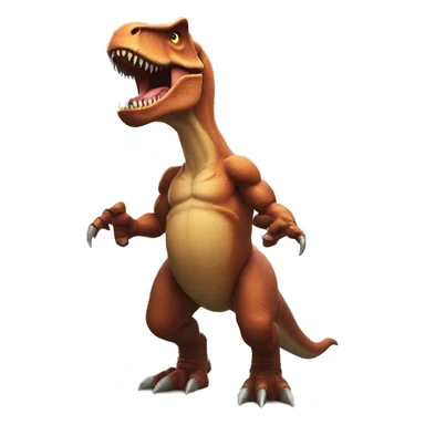 t-rex with muscles man arms  biceps sticker