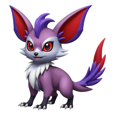 Cute Noibat-Noivern-Mightyena-Silvally-Fakémon-hybrid-creature (full body)  sticker