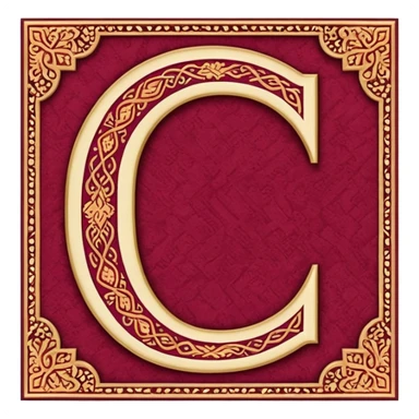  letter c made out of persian carpet texture sticker