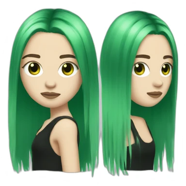 Billie Eilish green and black hair sticker