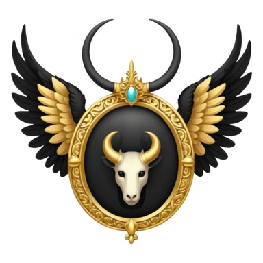 holy saint emblem with black wings with horn sticker