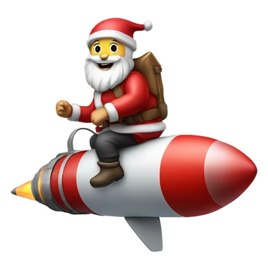 santa claus ridding a rocket sticker