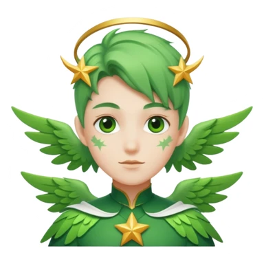 like character, star of green that have white wings  sticker