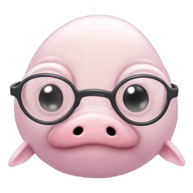 Blob fish with glasses sticker