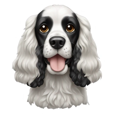 Black and white Cocker spaniel  sticker