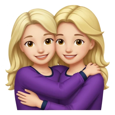 Girl hug a girl friend european bold sticker