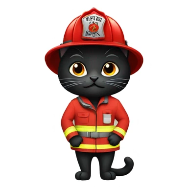 black cat firefighter sticker