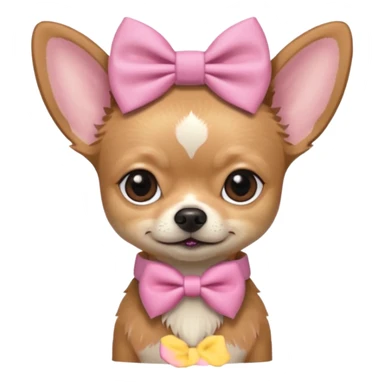 A Chihuahua with pink bow stranger Things character costume sticker