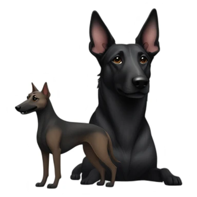 Brindle greyhound and black German shepherd sticker