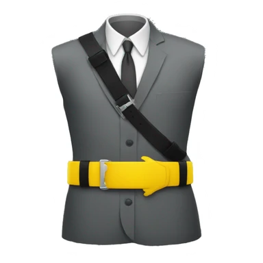 yellow hands attached to black waist belt sticker