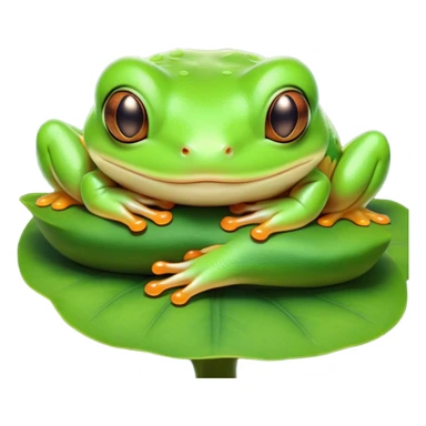 Meme-Worthy Cute Sleeping Green Tree Frog Portrait Emoji, Head resting peacefully with a contented smile, showcasing a compact, vividly green body with softly closed, serene eyes, Simplified yet adorably endearing features, highly detailed, glowing with a soft, drowsy jungle light, high shine, relaxed and utterly lovable, stylized with an air of playful laziness, soft glowing outline, capturing the essence of a sleeping green tree frog that feels destined to become the next viral icon of adorable rest! sticker