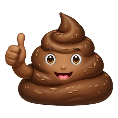 Poop thumbs up no face sticker
