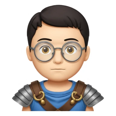 Nobita, wearing gladiator cloth, big round glassed sticker