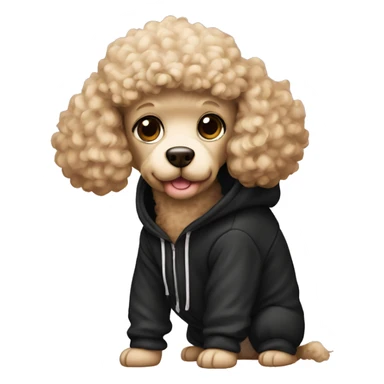You poodle wearing a black hoodie  sticker