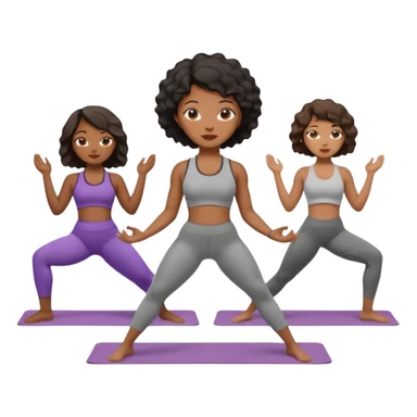 black women doing yoga with short hair wavy cut sticker
