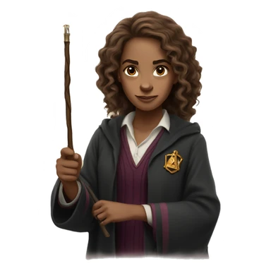 hermione granger with a magic wand sticker