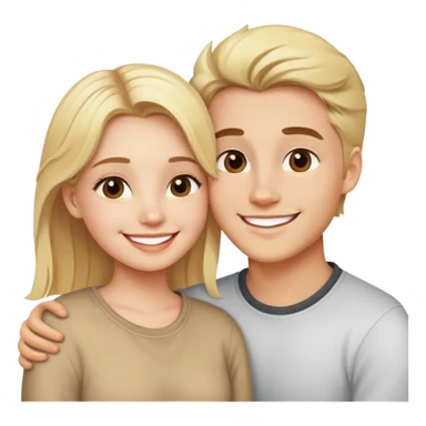 Blonde girl in love with handsome boy sticker