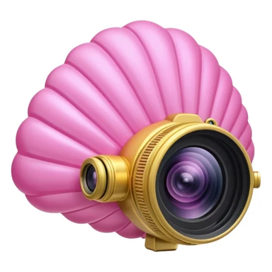 gold rococo pink inflatable puffy balloon shell camcorder sticker
