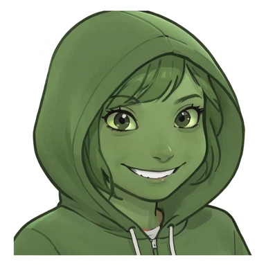 smiling girl in hoodie selfie sticker