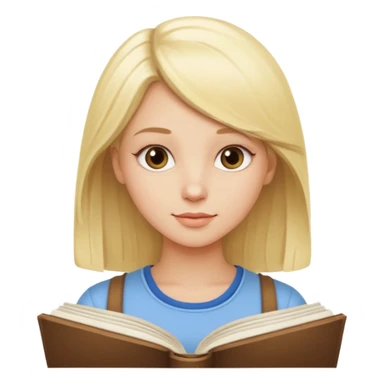 pretty light blonde girl barbie reading huge philosophy book sticker