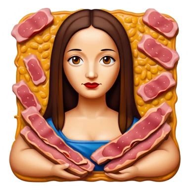 pop art monalisa SPAM meat slop portrait sticker