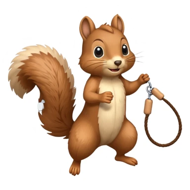 Squirrel playing jump rope sticker