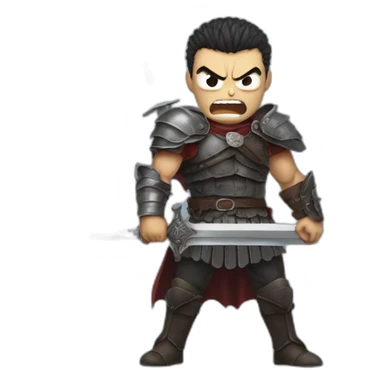 angry berserk guts with large sword sticker