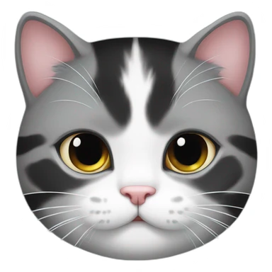 cute chubby black-and-white-cat sticker
