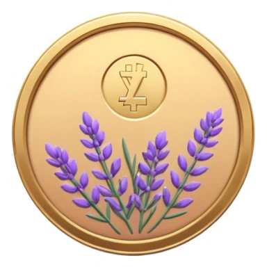 I need you to recreate this image exactly as is but make the color of the coin a ver light purple hue give me three options with different hues of purple sticker