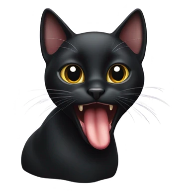Black cat sticking his tounge out looking like he wants it sticker