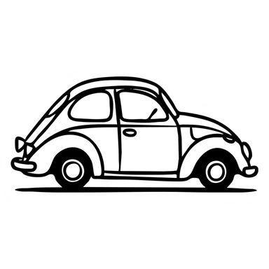 Vintage car icon, classic automobile sticker