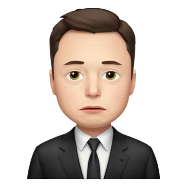 elon musk sad offended by something with some small tears under his eyes sticker