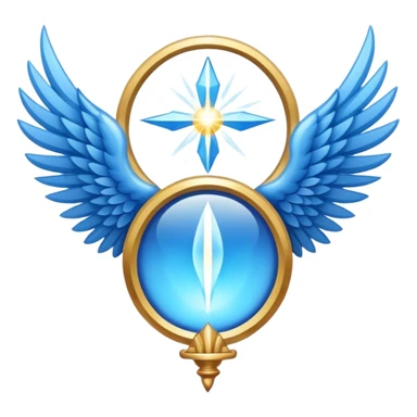 small wings emblem holy light blue sticker